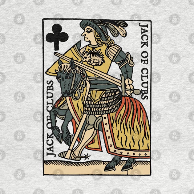 Vintage Character of Playing Card Jack of Clubs by KewaleeTee